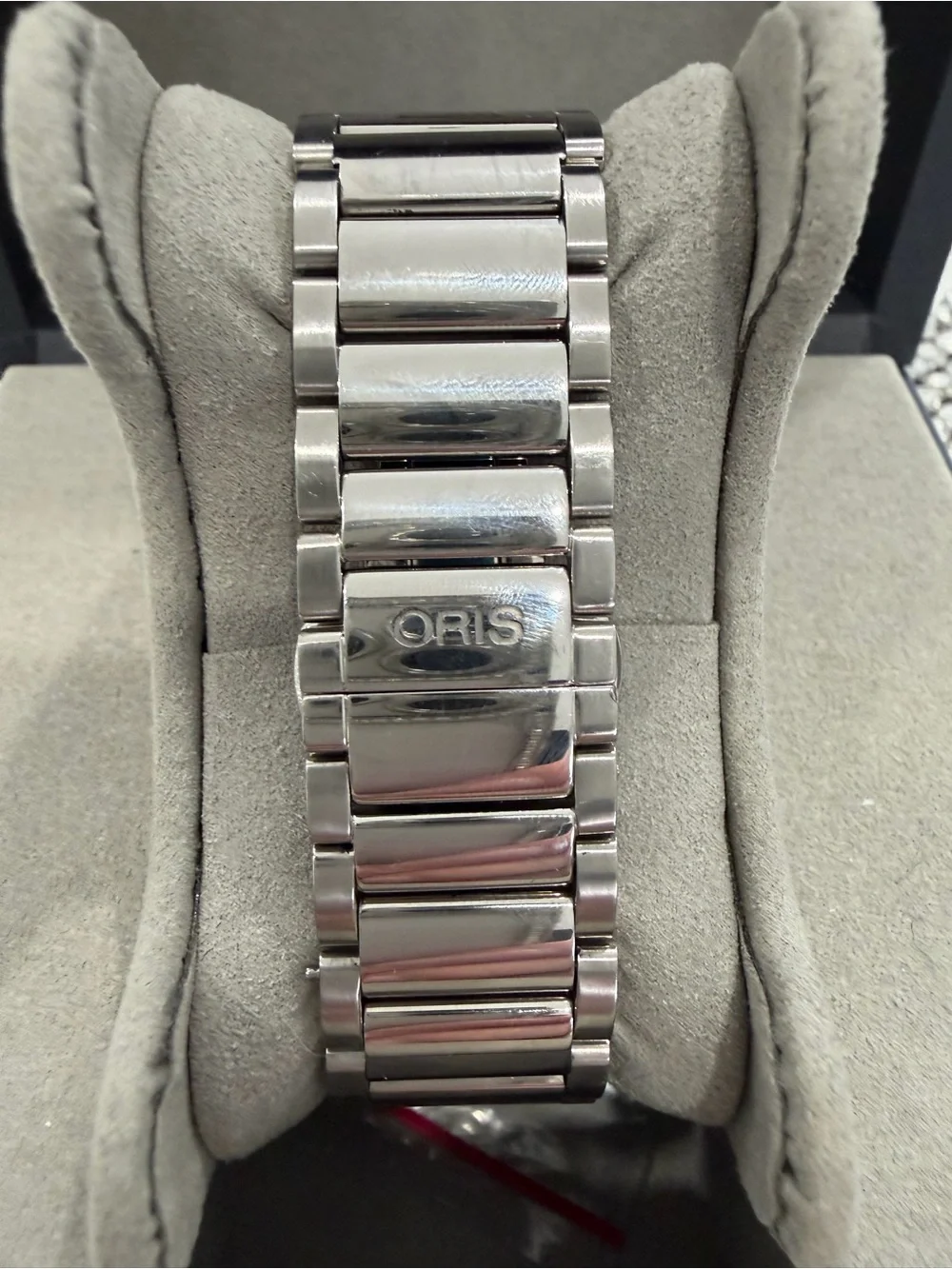 Oris Silver and Blue Automatic Chronograph Wristwatch